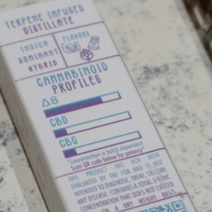 white terpene and cannabinoid packaging