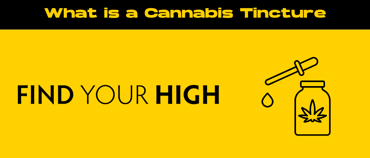 black and yellow banner image for what is cannabis tincture blog