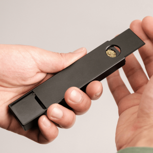 cannabis flower in black bowl