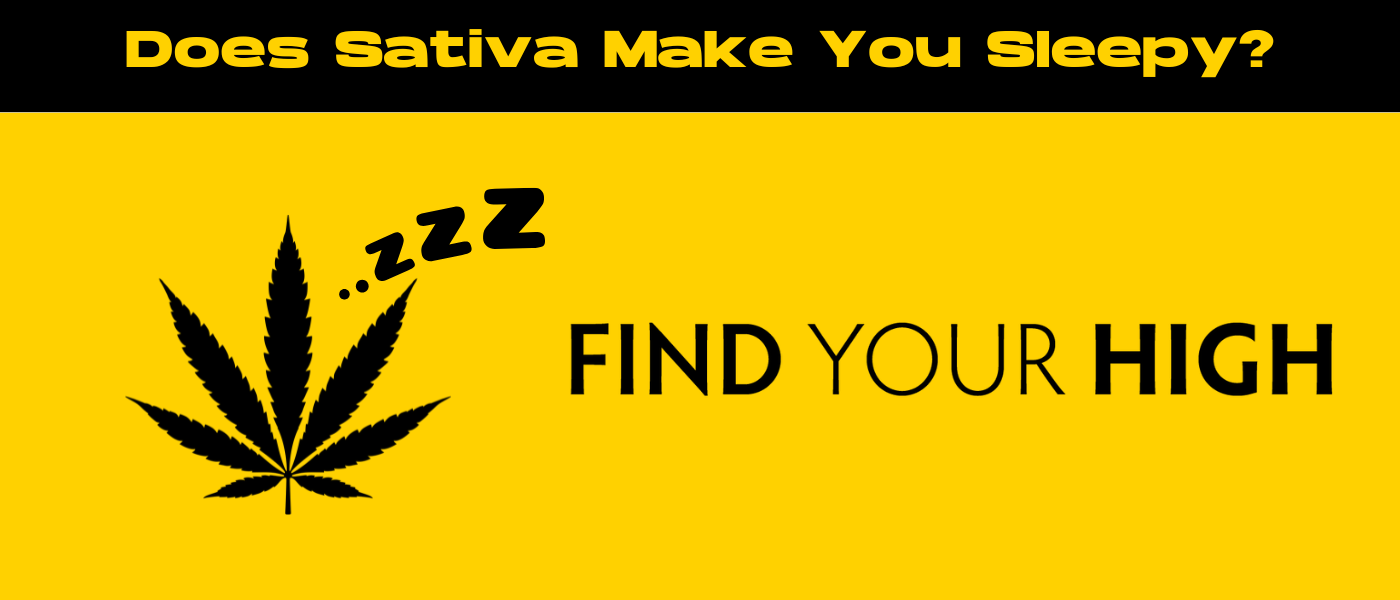 black and yellow banner image for does sativa make you sleepy blog