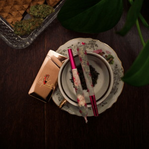 joints with flower wrapping paper