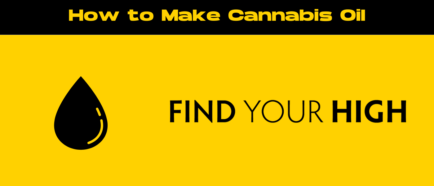black and yellow banner image for how to make cannabis oil