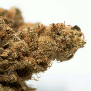 up close image of brown cannabis flower