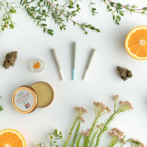 cannabis products and oranges