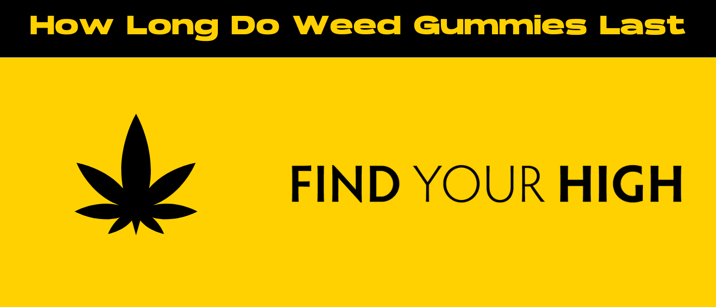 black and yellow banner image for how long do weed gummies last blog