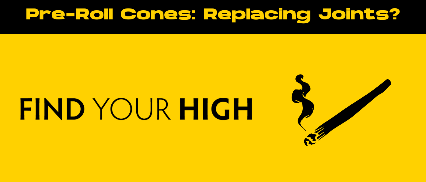 black and yellow banner image for preroll cones blog