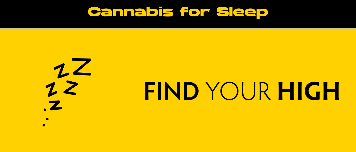 black and yellow banner image for cannabis for sleep blog