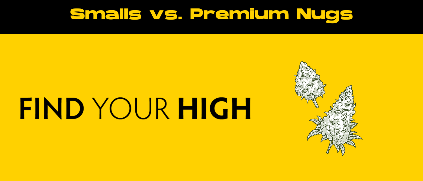 black and yellow banner image for smalls vs premium nugs blog