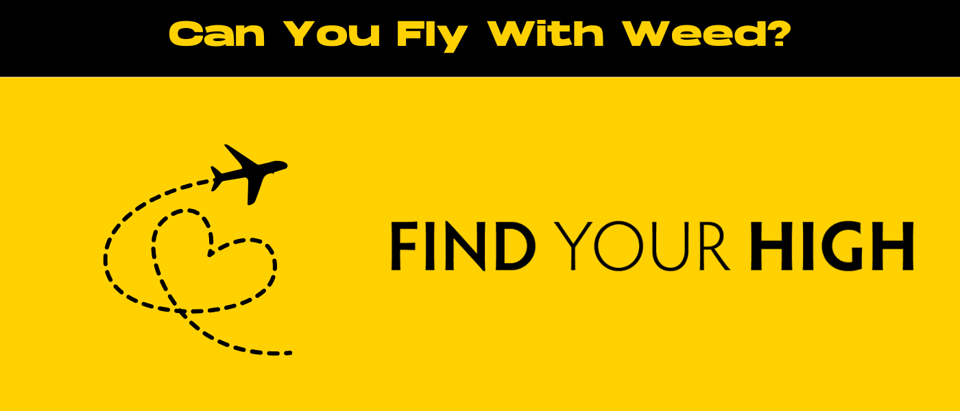 black and yellow banner image for can you fly with weed blog