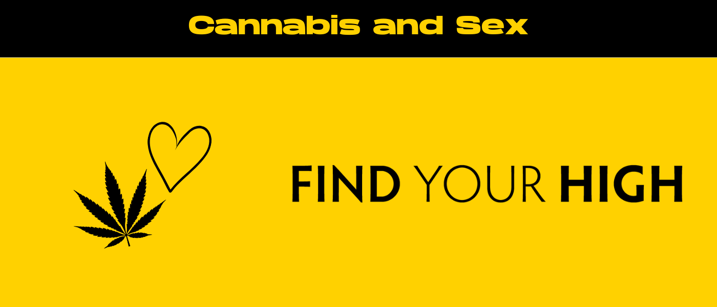 black and yellow banner image for cannabis and sex blog