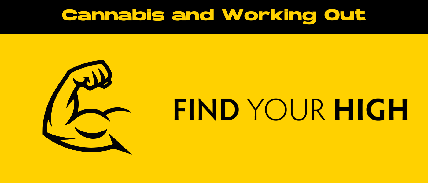 black and yellow banner image for cannabis and working out blog