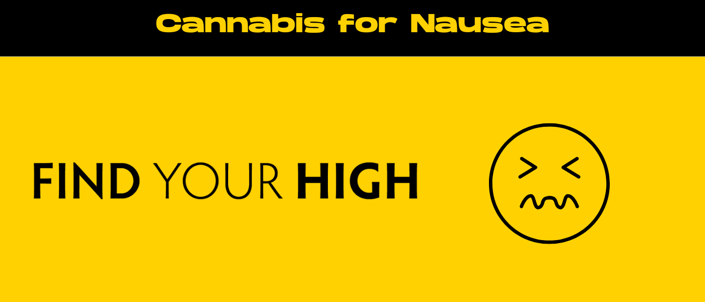 black and yellow banner image for cannabis for nausea blog