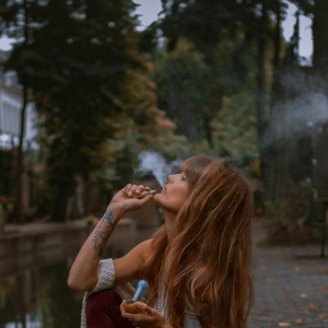 girl smoking weed