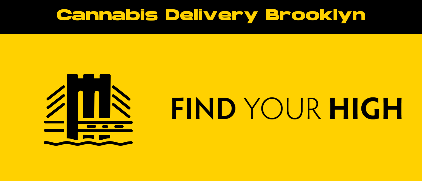 black and yellow banner image for cannabis delivery brooklyn