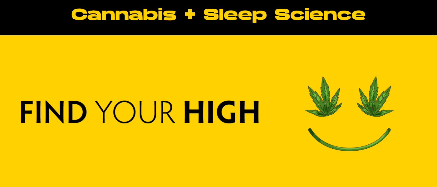 black and yellow banner image for cannabis and sleep science blog